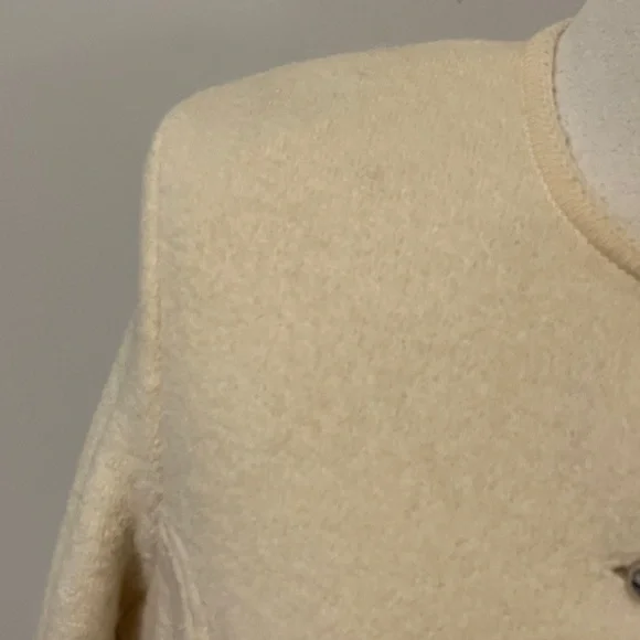 Carroll Reed Scallop-Edge Cream Button Front Jacket - Picture 3 of 8